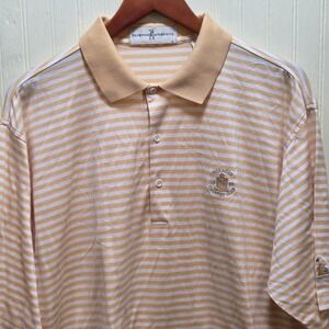 Fairway & Greene Roanoke Country Club Polo Shirt Mens XL Yellow Golf Striped